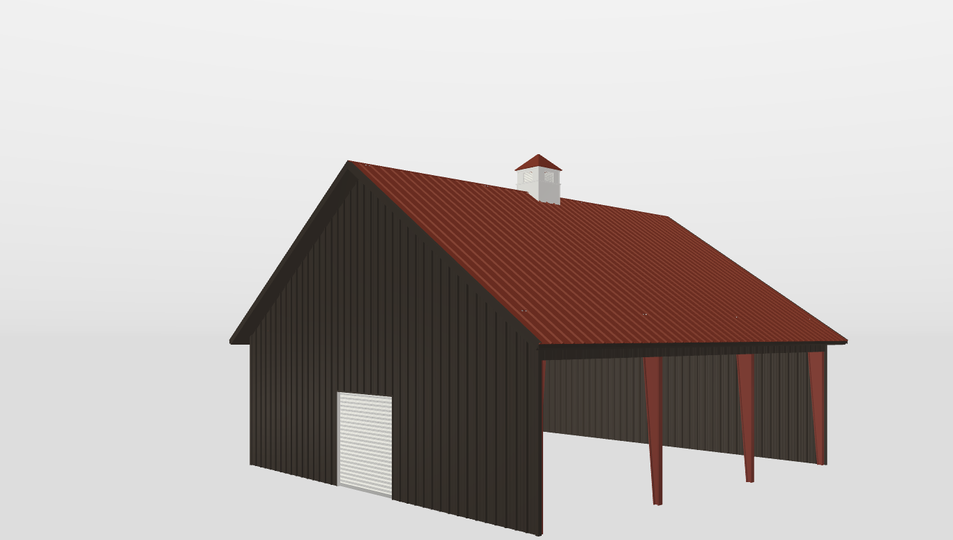 Perspective View Gable 40'X40'X12-tall