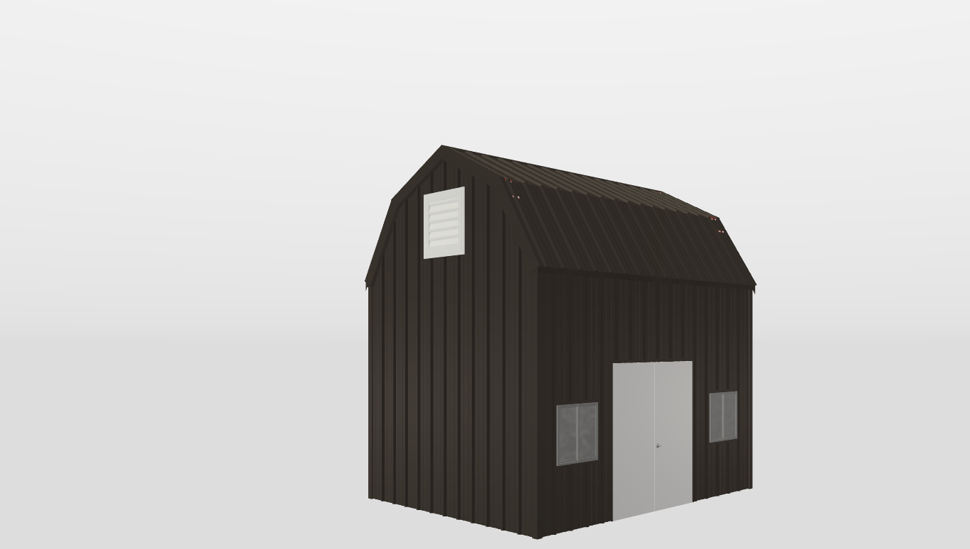 Perspective View Gambrel 12'X16'X10-tall