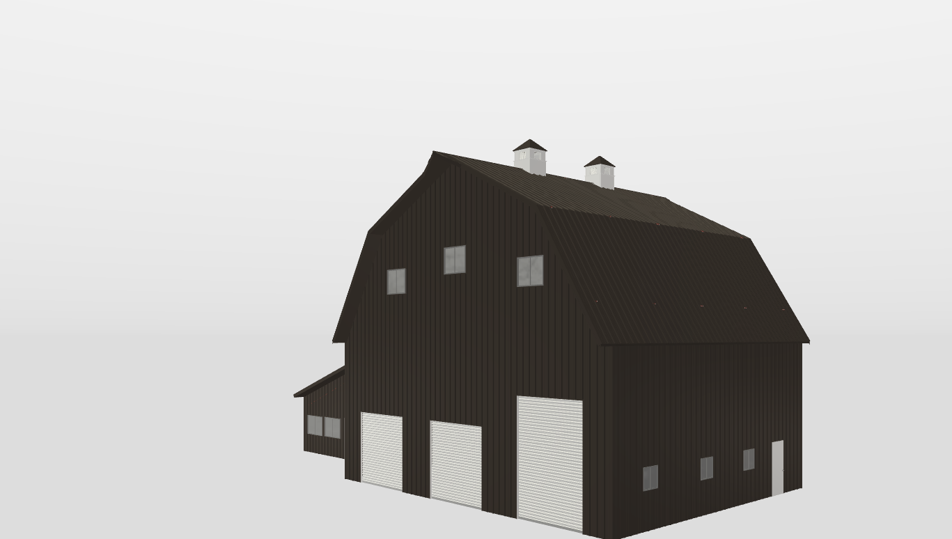 Perspective View Gambrel 50'X40'X19-tall