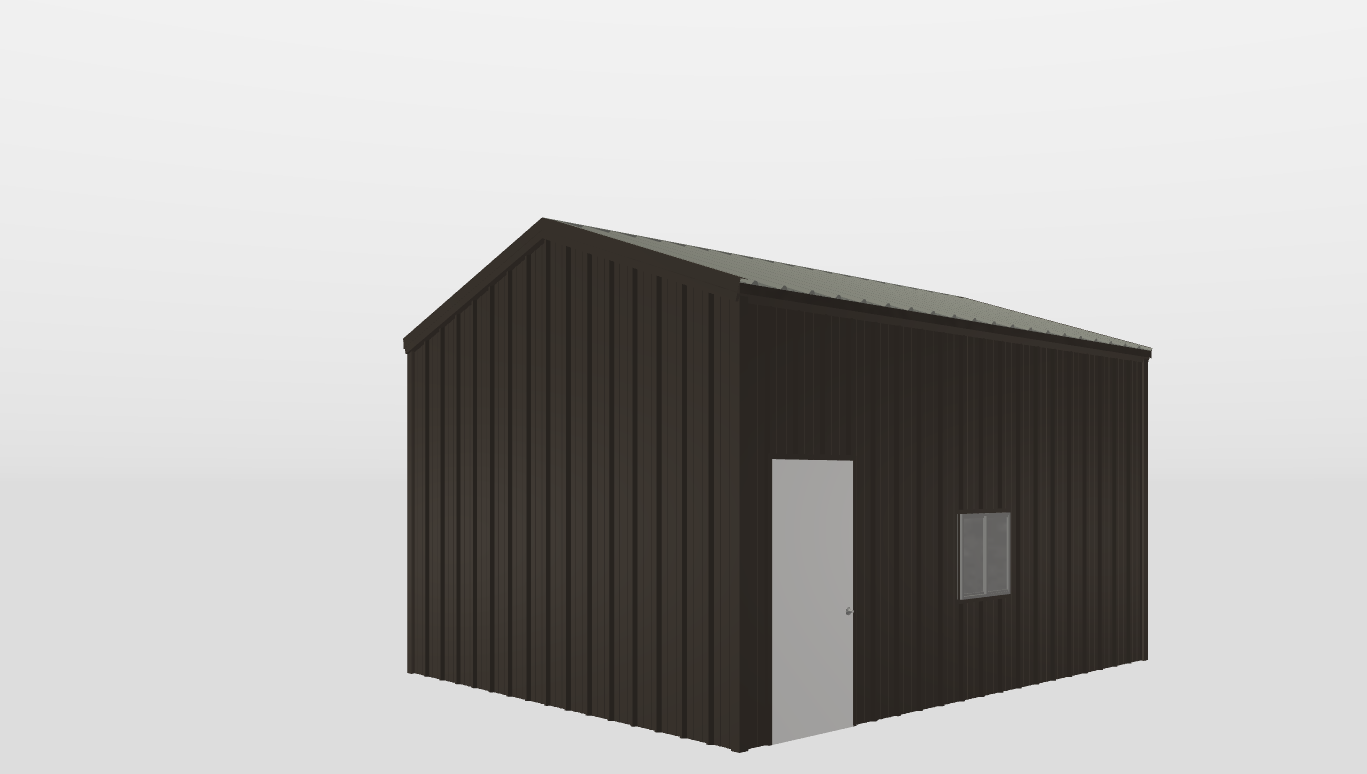 Perspective View Gable 16'X20'X10-tall