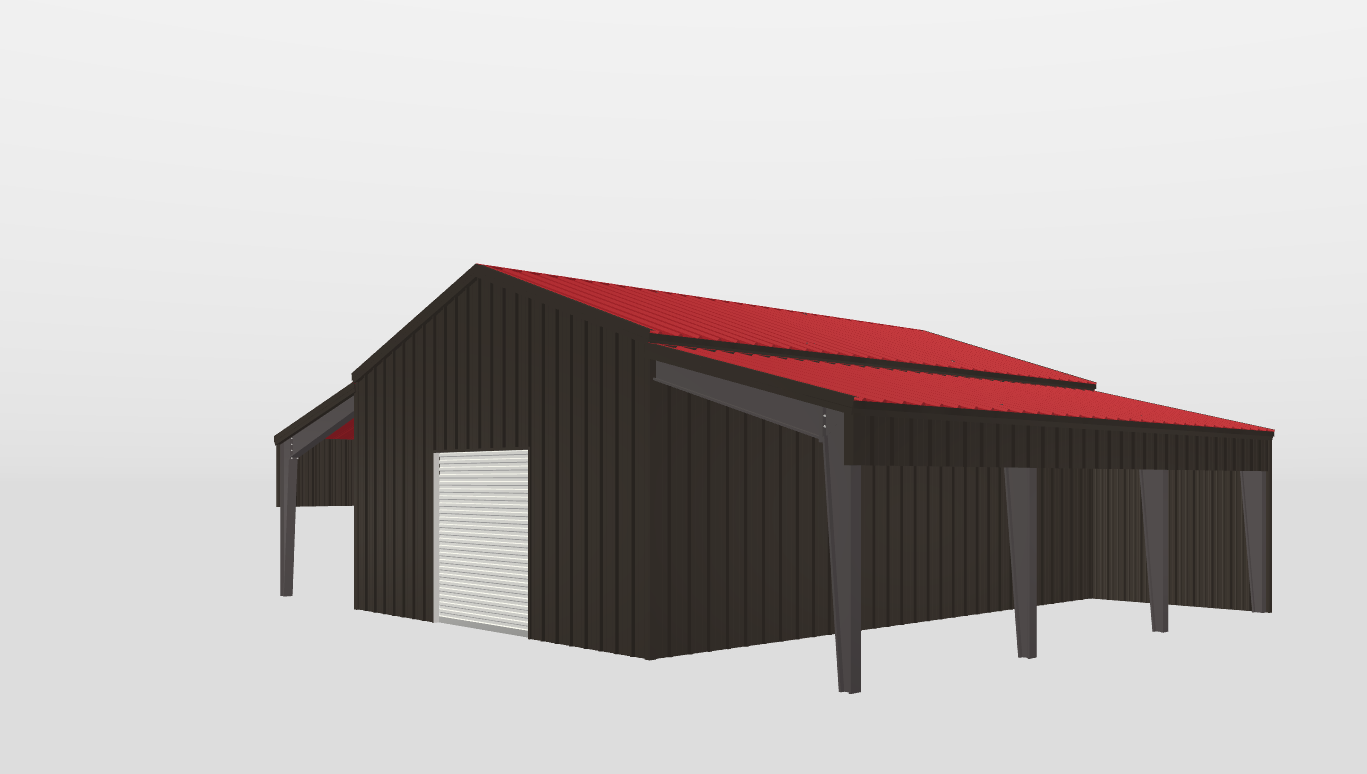 Perspective View Gable 24'X32'X11-tall