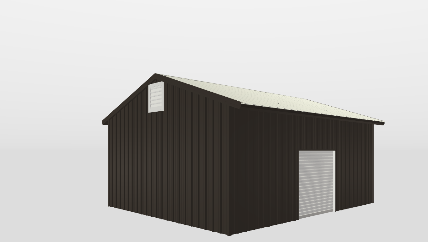 Perspective View Gable 22'X26'X10-tall