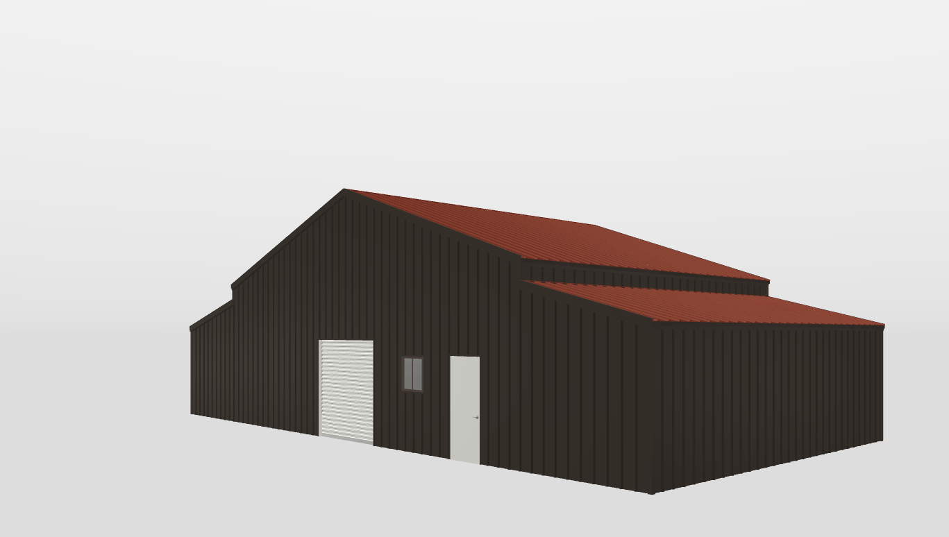 Perspective View Gable 40'X30'X12-tall