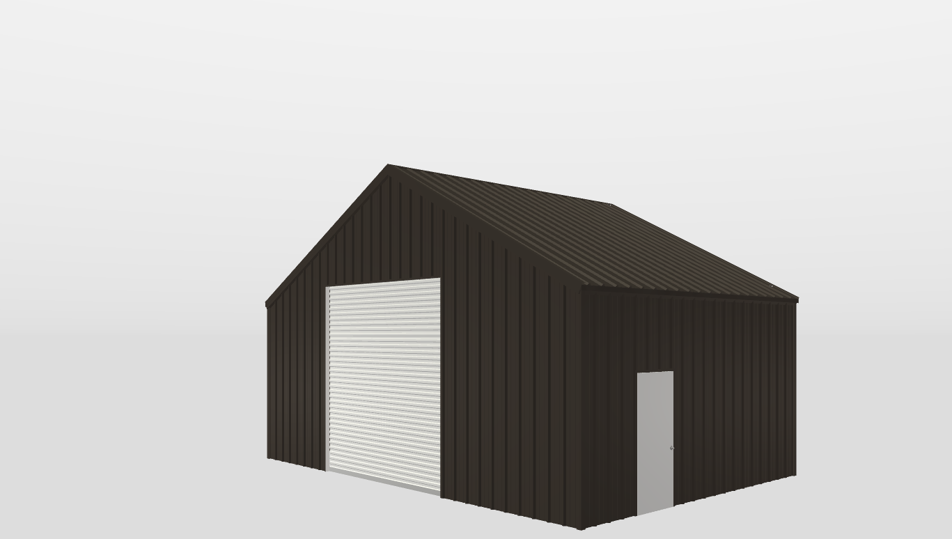 Perspective View Gable 30'X20'X10-tall