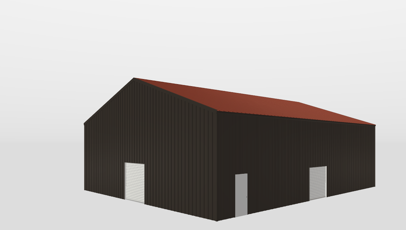 Perspective View Gable 50'X60'X16-tall