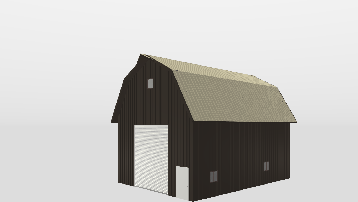 Perspective View Gambrel 30'X40'X18-tall