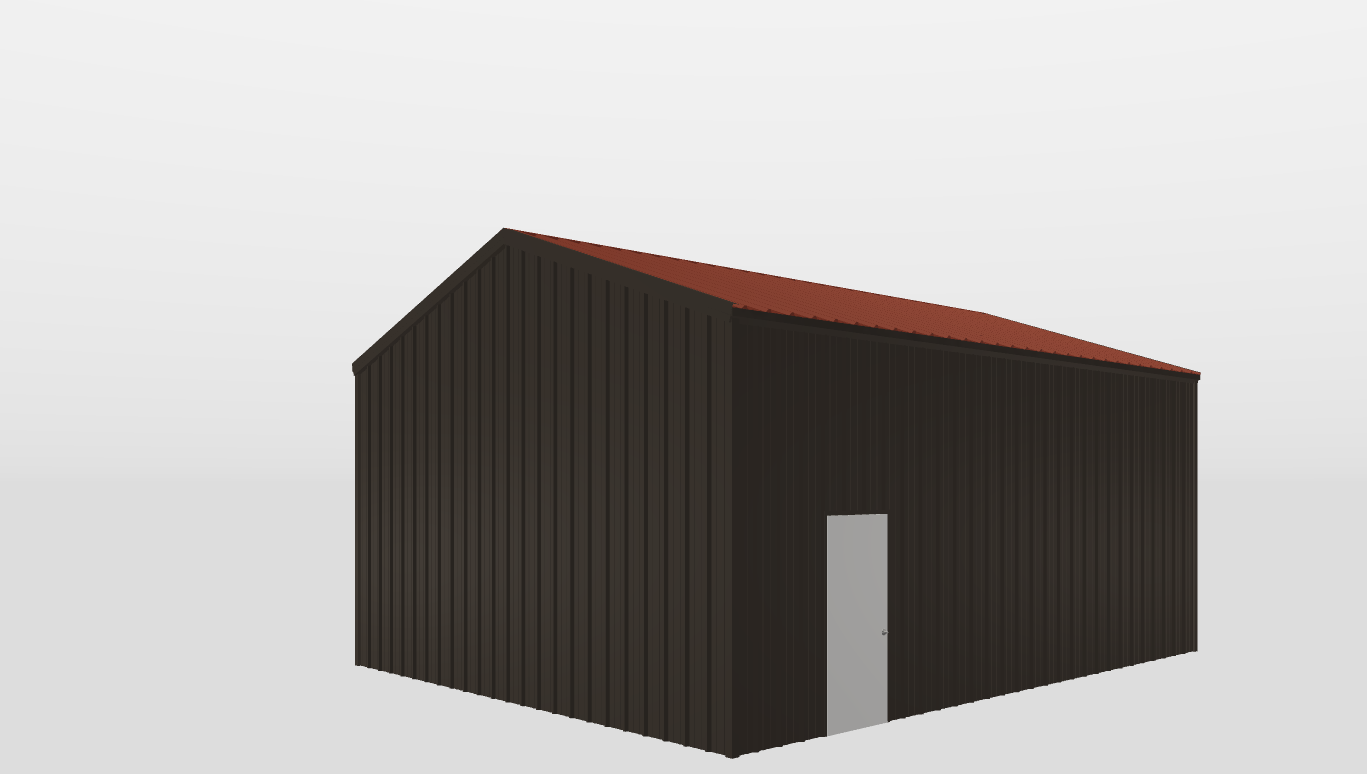 Perspective View Gable 24'X30'X12-tall
