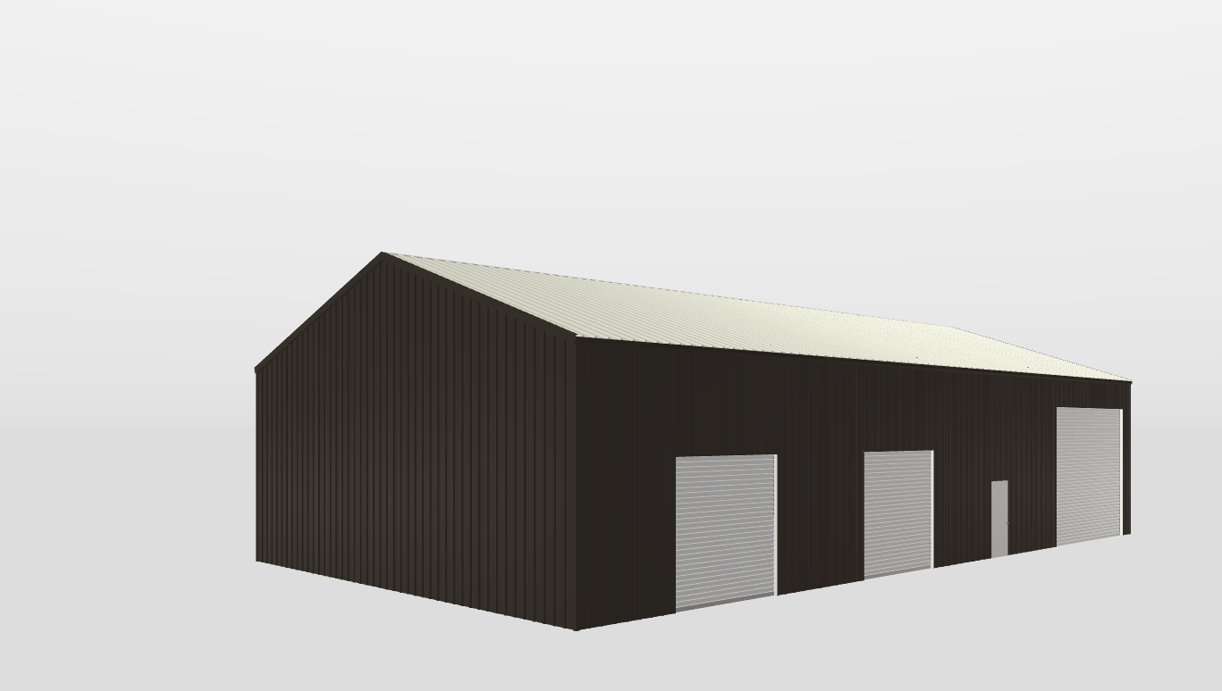 Perspective View Gable 45'X79'X16-tall