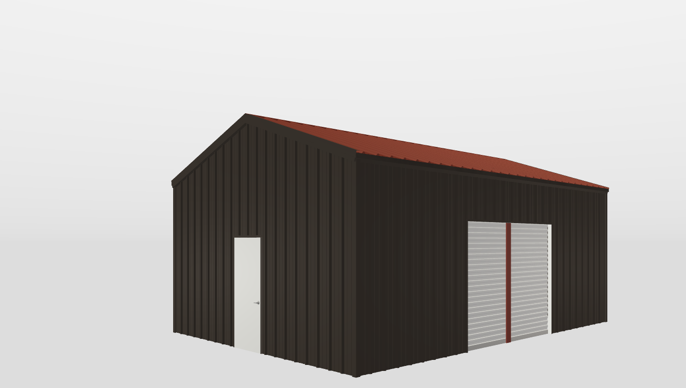 Perspective View Gable 20'X28'X10-tall