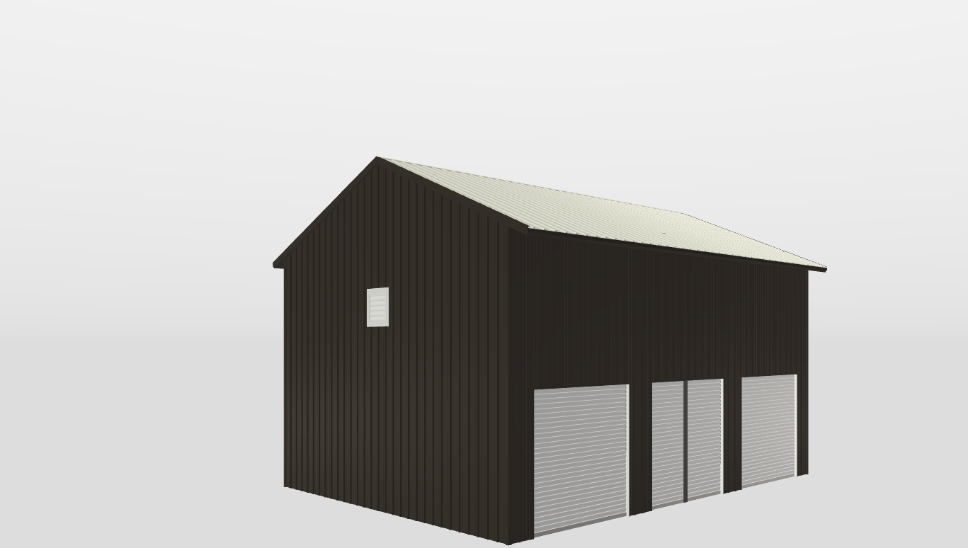 Perspective View Gable 30'X40'X20-tall