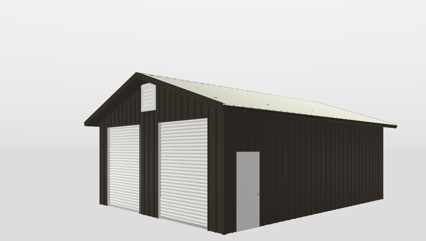 Perspective View Gable 24'X31'X10-tall