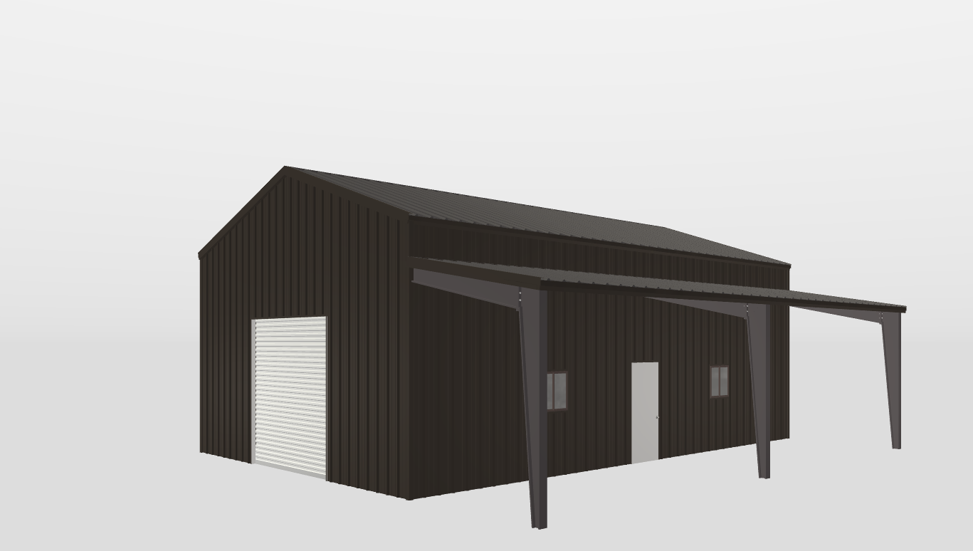 Perspective View Gable 27'X40'X14-tall