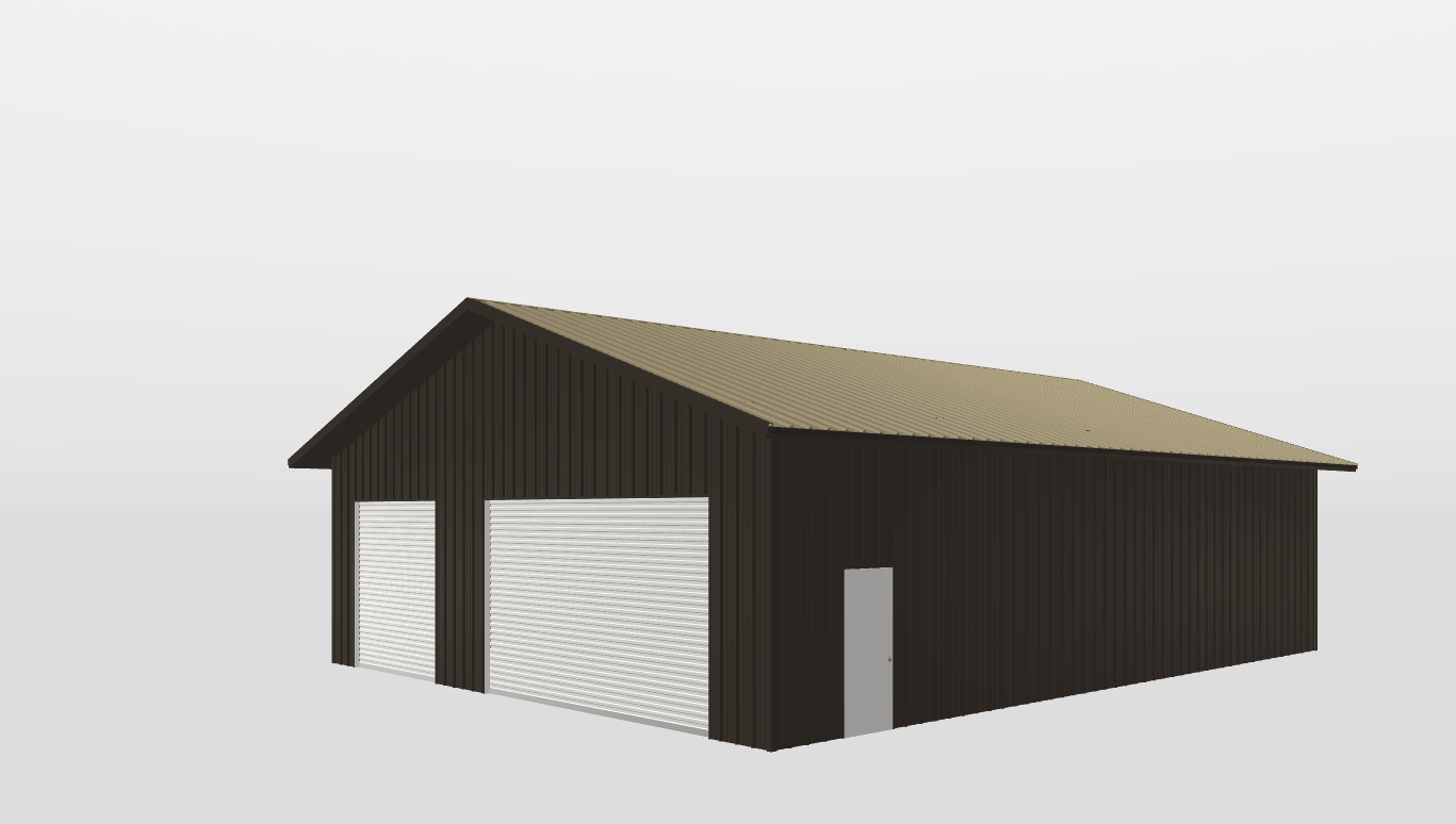 Perspective View Gable 40'X50'X12-tall