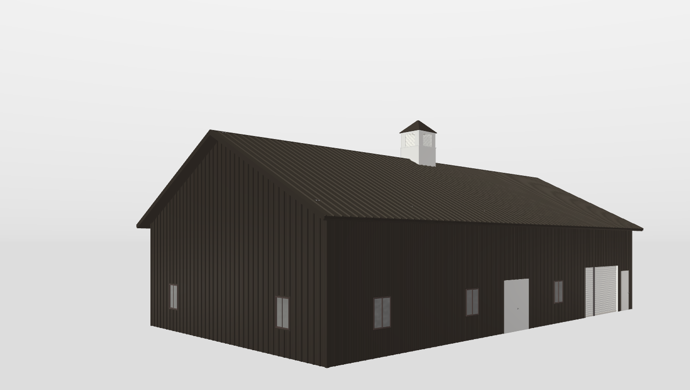 Perspective View Gable 40'X70'X14-tall