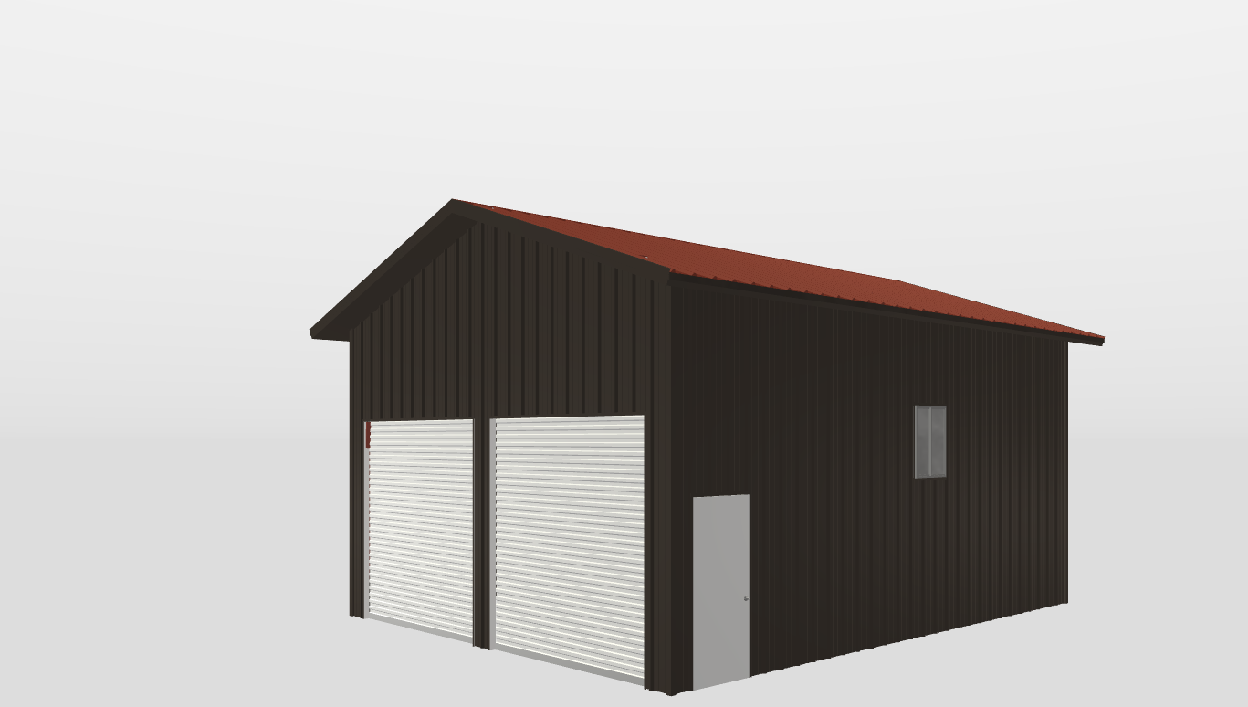 Perspective View Gable 24'X30'X14-tall