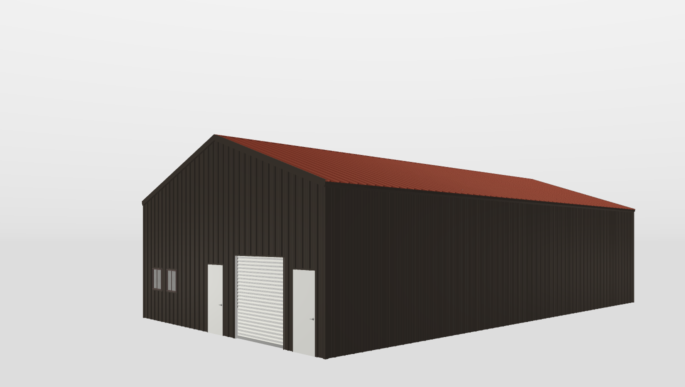 Perspective View Gable 35'X60'X13-tall