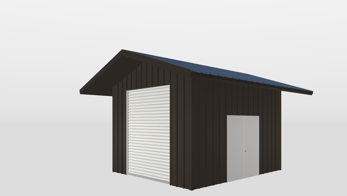 Perspective View Gable 14'X16'X10-tall