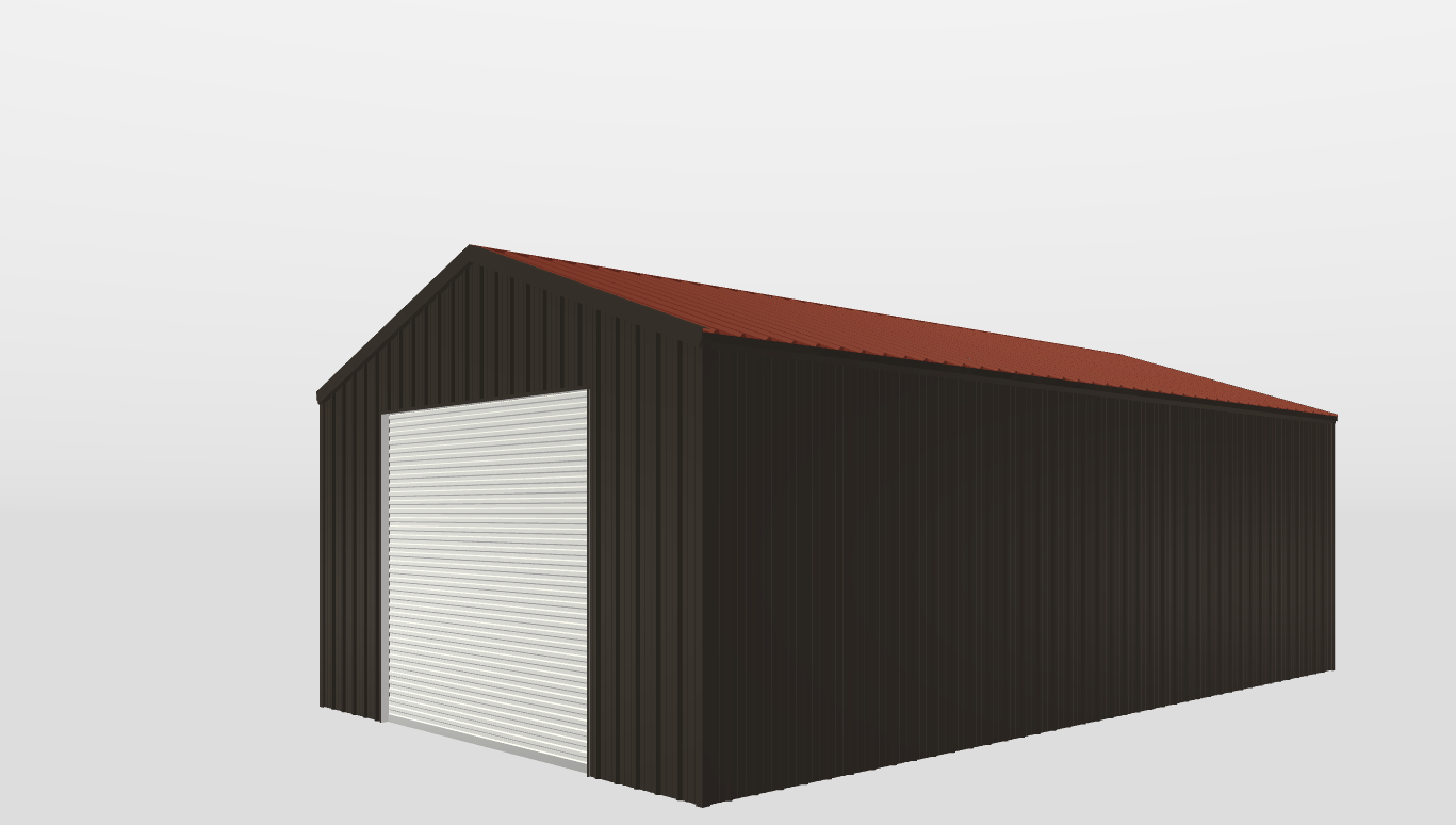 Perspective View Gable 25'X42'X12-tall