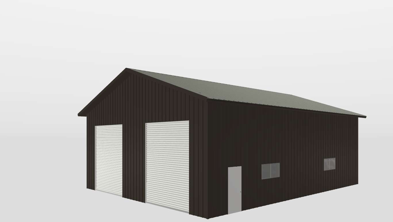 Perspective View Gable 40'X50'X16-tall
