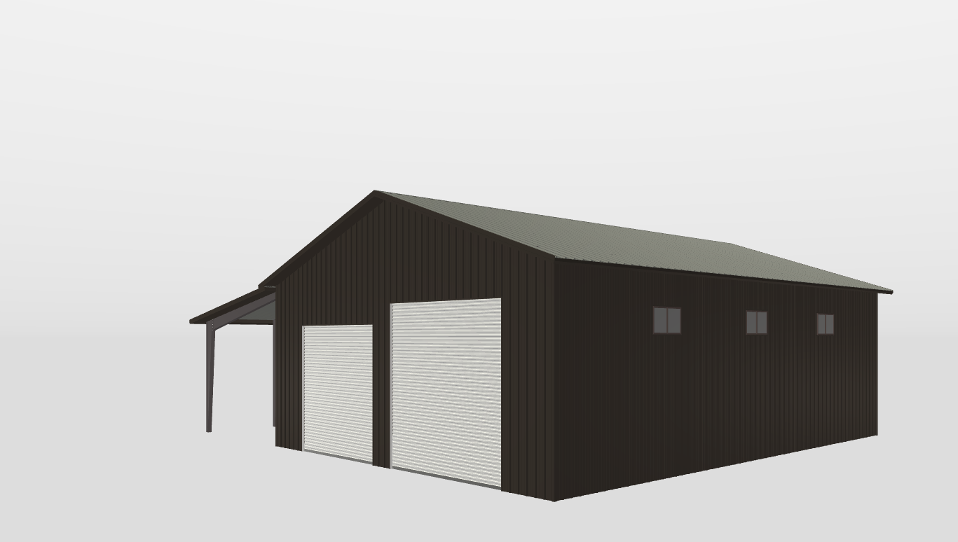 Perspective View Gable 45'X60'X18-tall