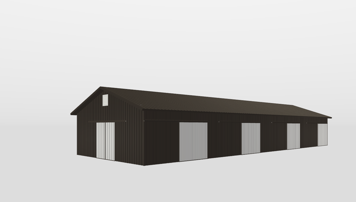 Perspective View Gable 36'X100'X12-tall