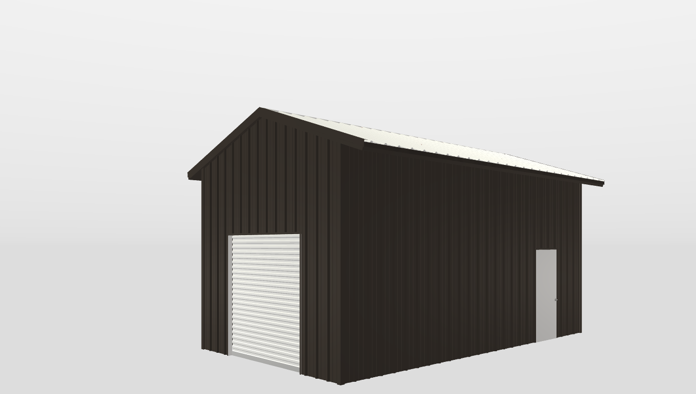 Perspective View Gable 15'X26'X12-tall