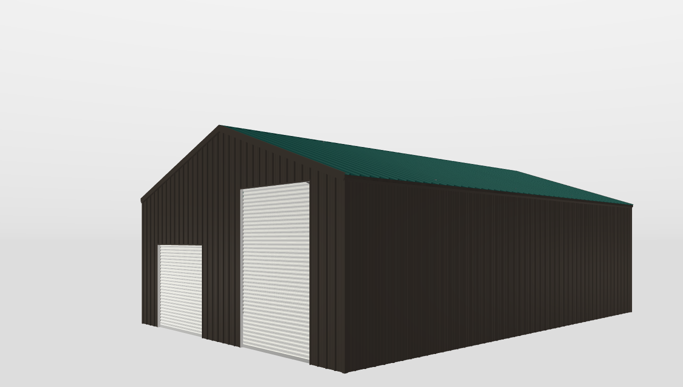 Perspective View Gable 35'X50'X13-tall