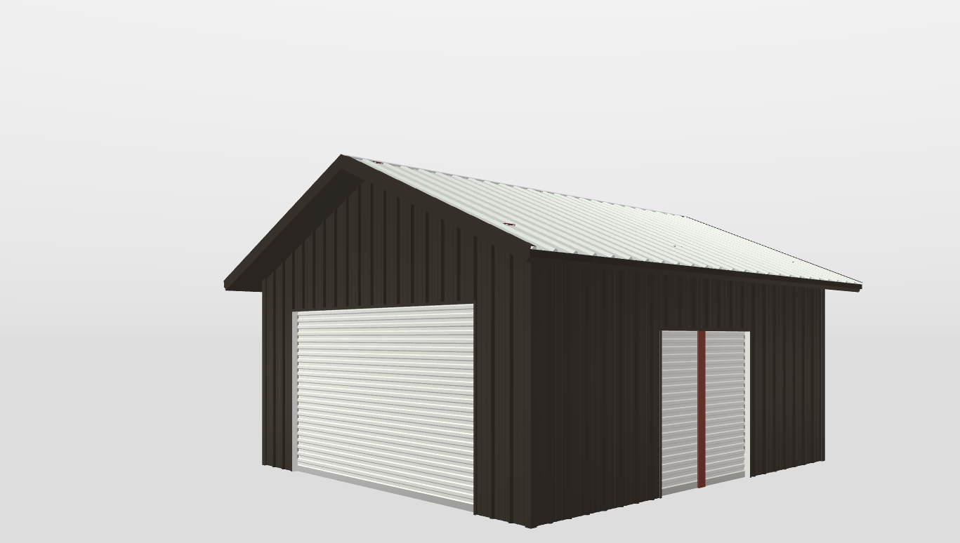Perspective View Gable 20'X22'X9-tall