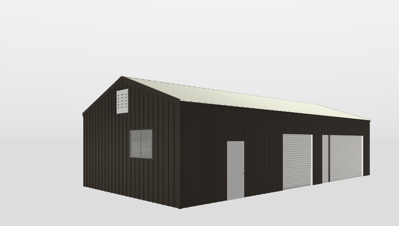 Perspective View Gable 24'X48'X10-tall
