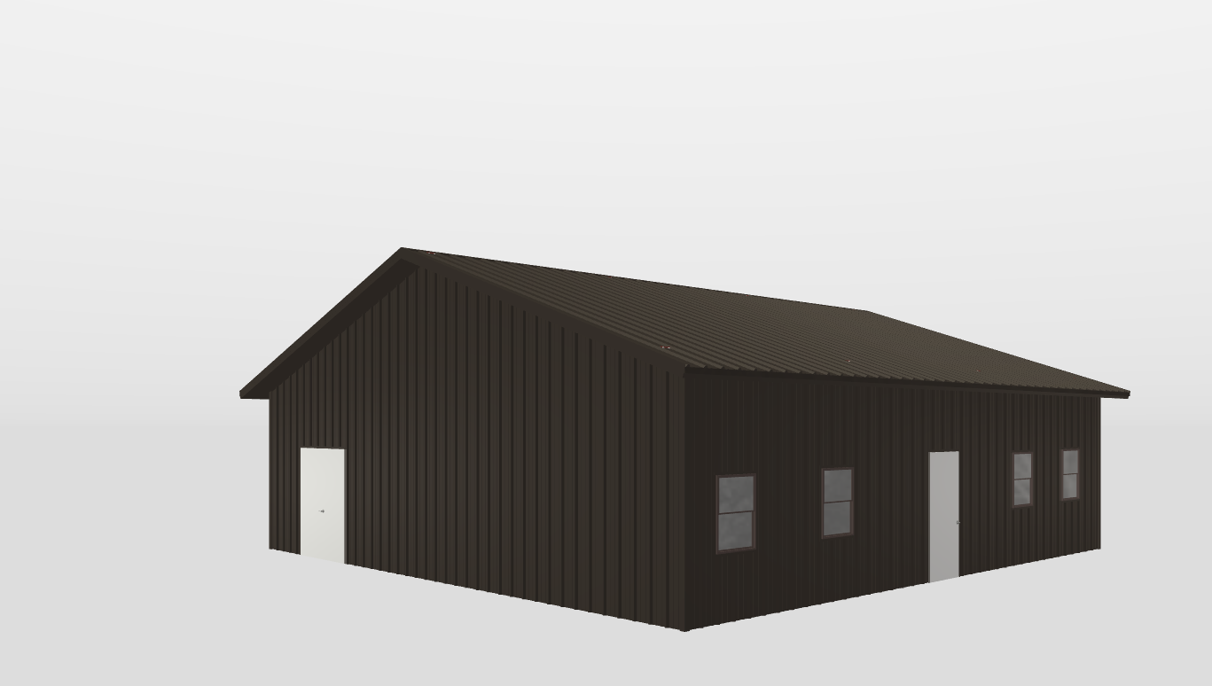Perspective View Gable 40'X40'X10-tall