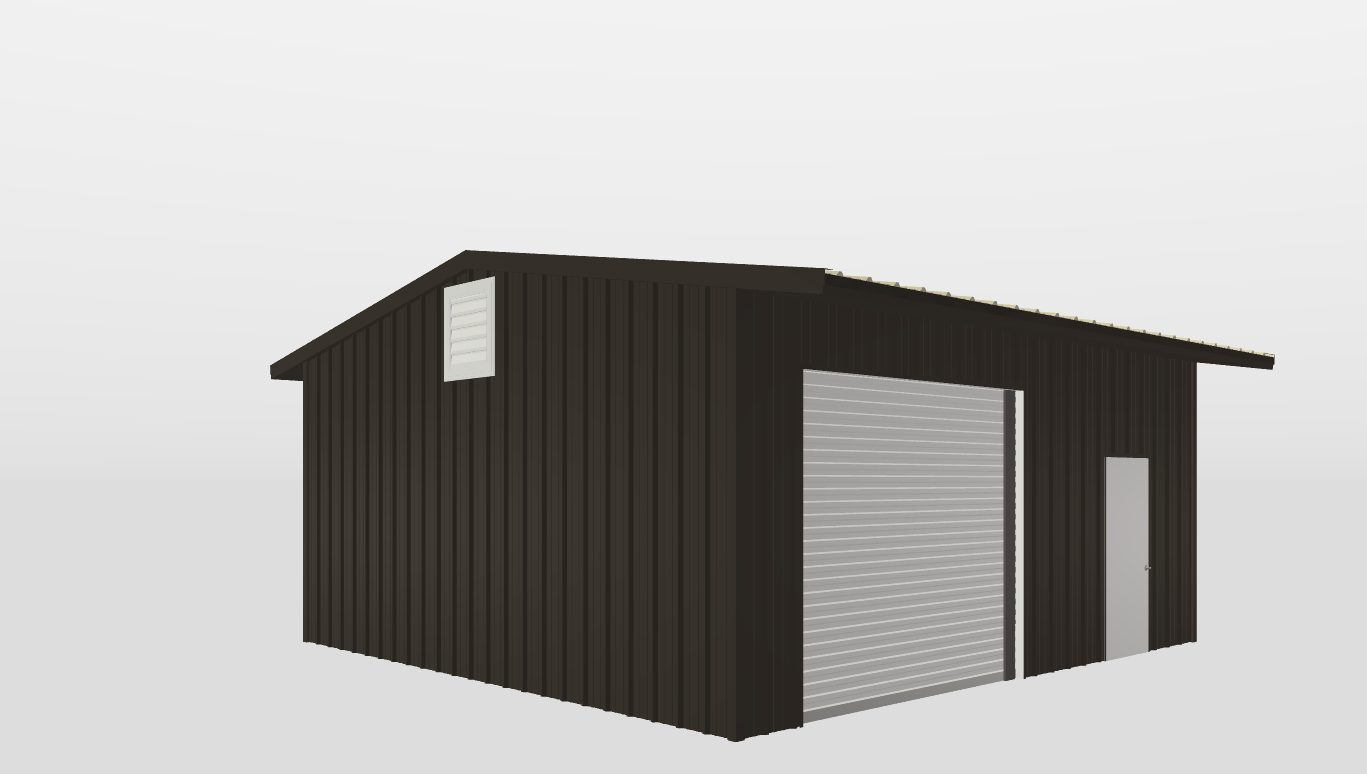 Perspective View Gable 24'X24'X10-tall
