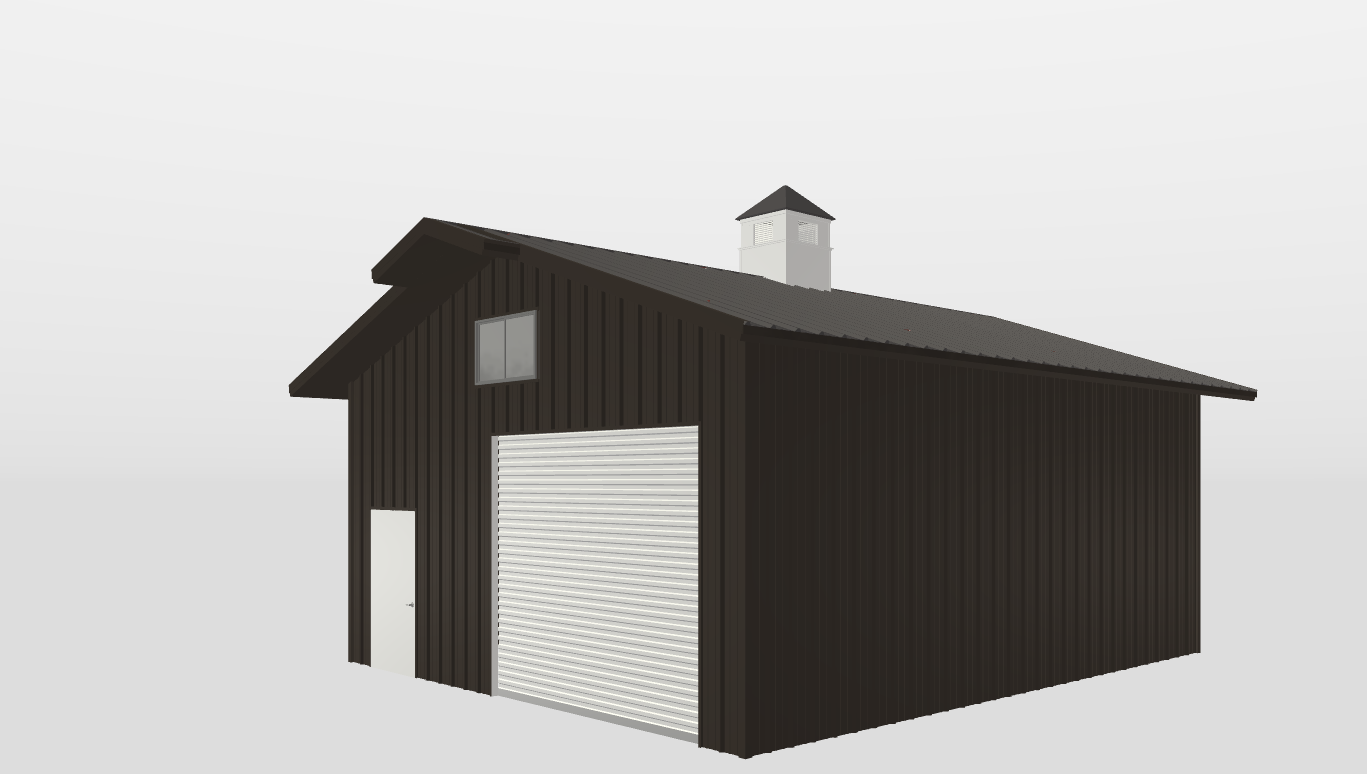 Perspective View Gable 26'X30'X12-tall