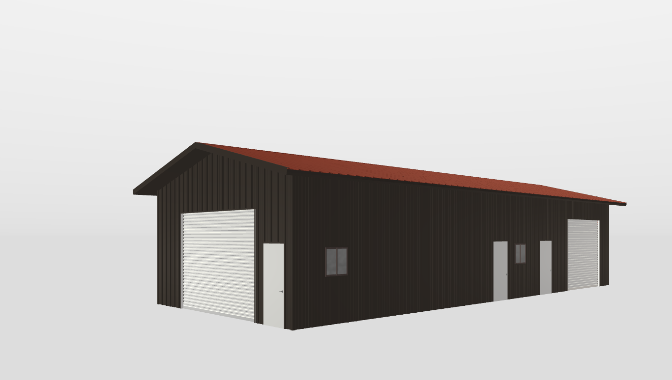Perspective View Gable 25'X60'X12-tall