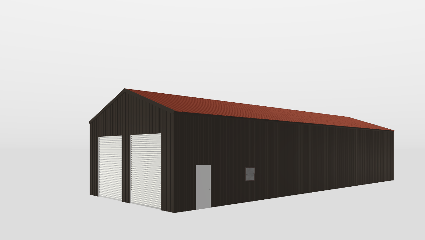 Perspective View Gable 30'X80'X14-tall