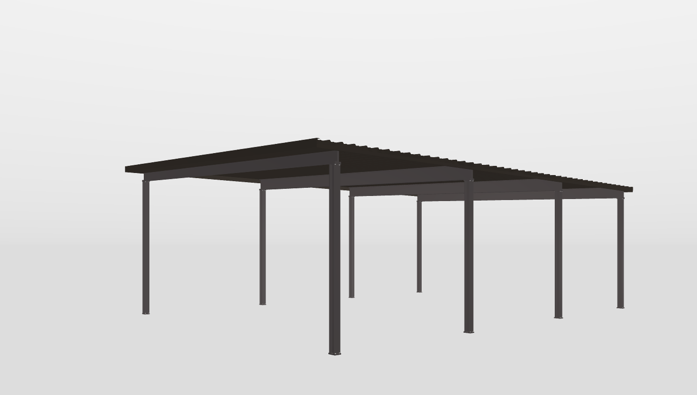 Right Red Iron Single Slope Carport 31'X40'X12-tall-ss