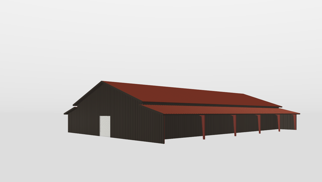 Perspective View Gable 48'X95'X12-tall