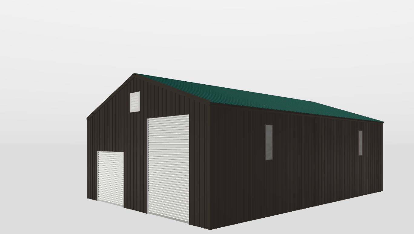 Perspective View Gable 35'X50'X14-tall
