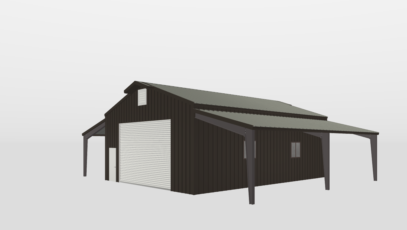 Perspective View Gable 30'X40'X13-tall