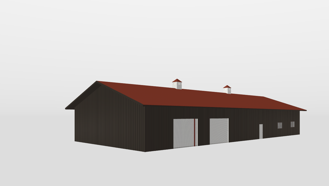 Perspective View Gable 50'X112'X14-tall