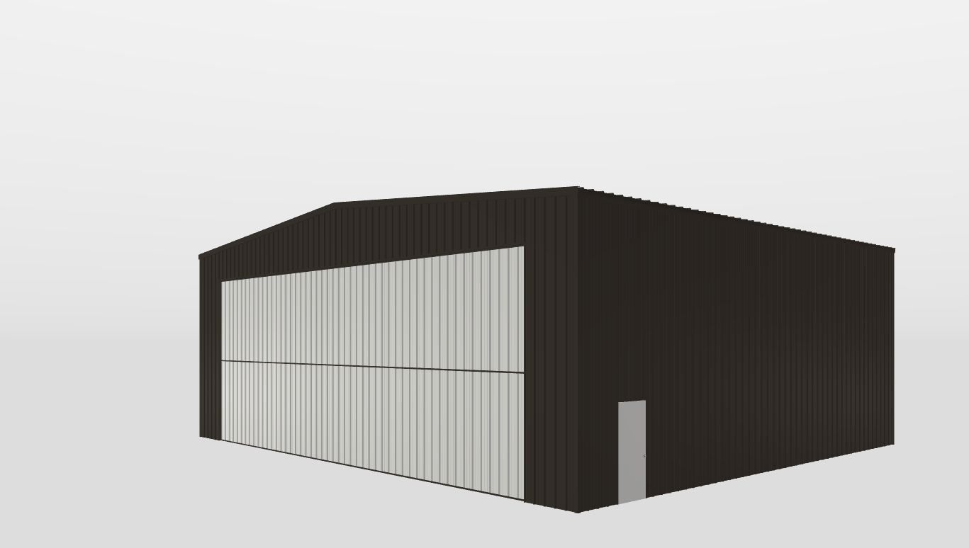 Perspective View Gable 60'X50'X20-tall