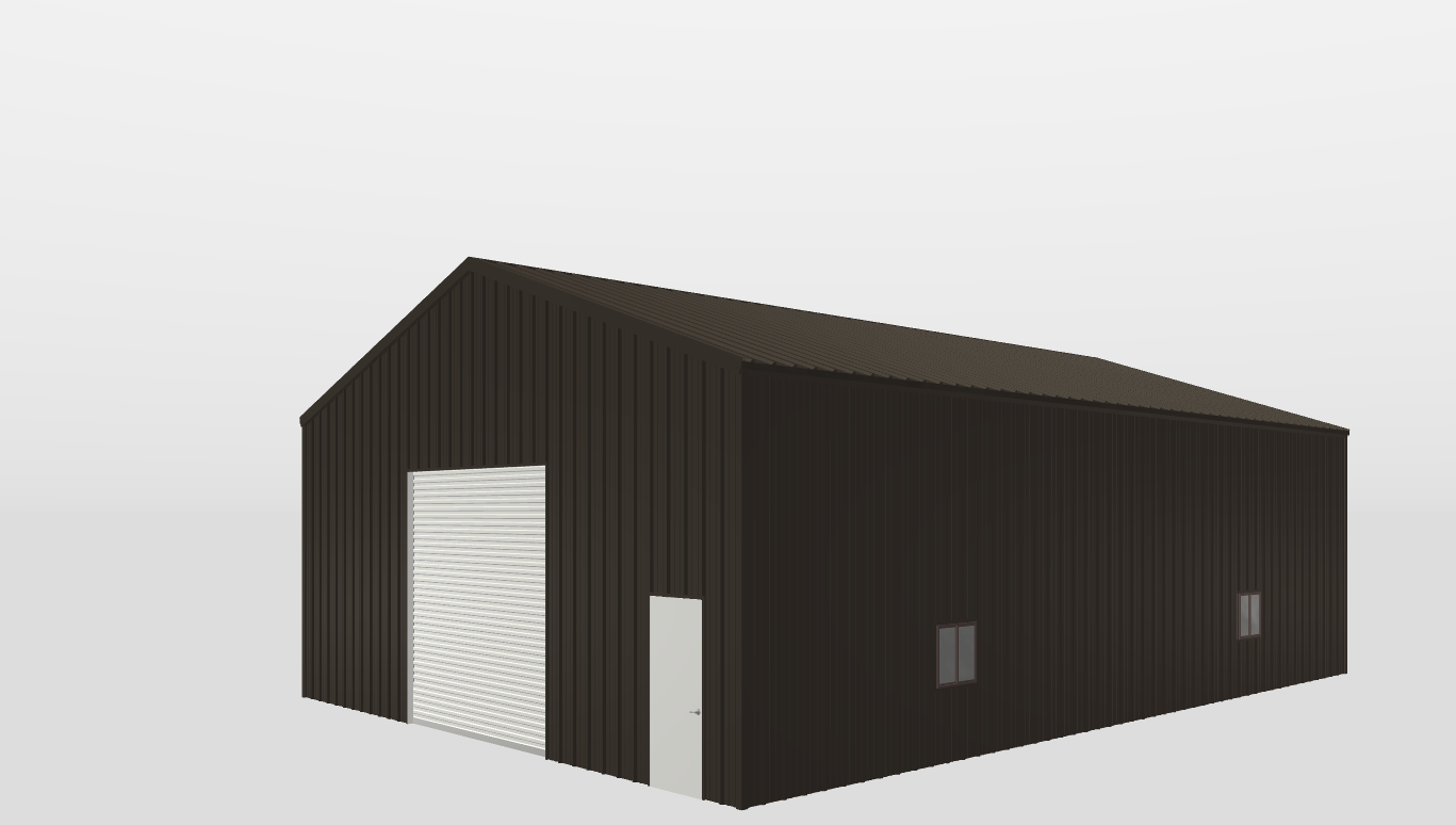 Perspective View Gable 36'X50'X14-tall