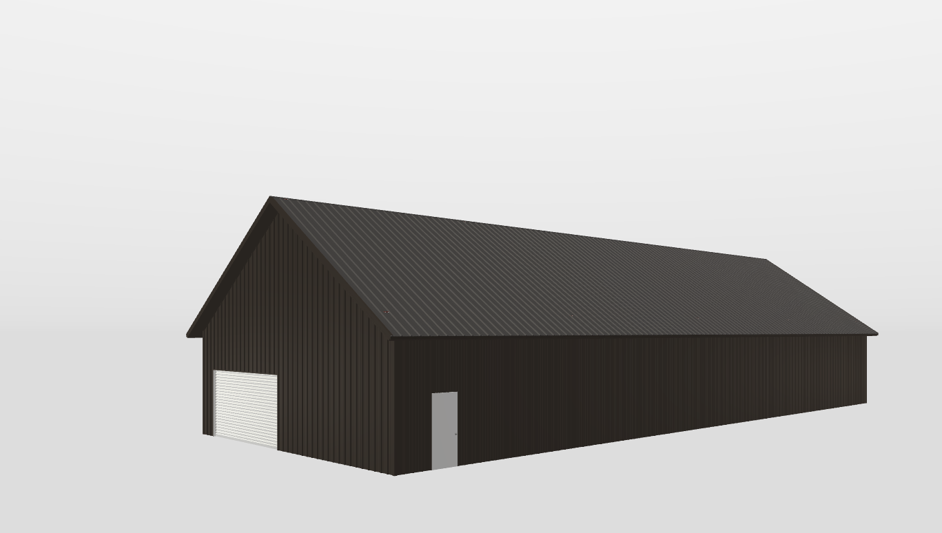 Perspective View Gable 40'X100'X12-tall