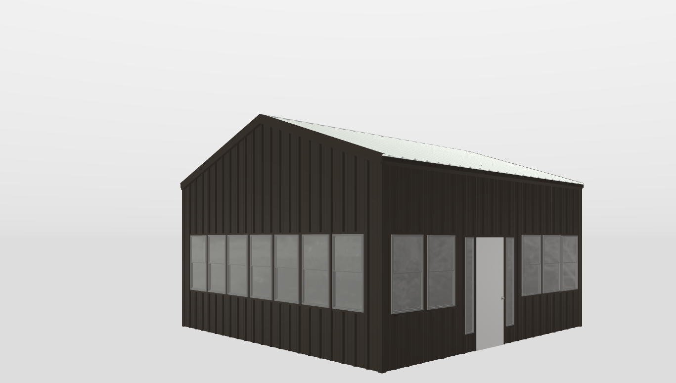 Perspective View Gable 22'X22'X10-tall