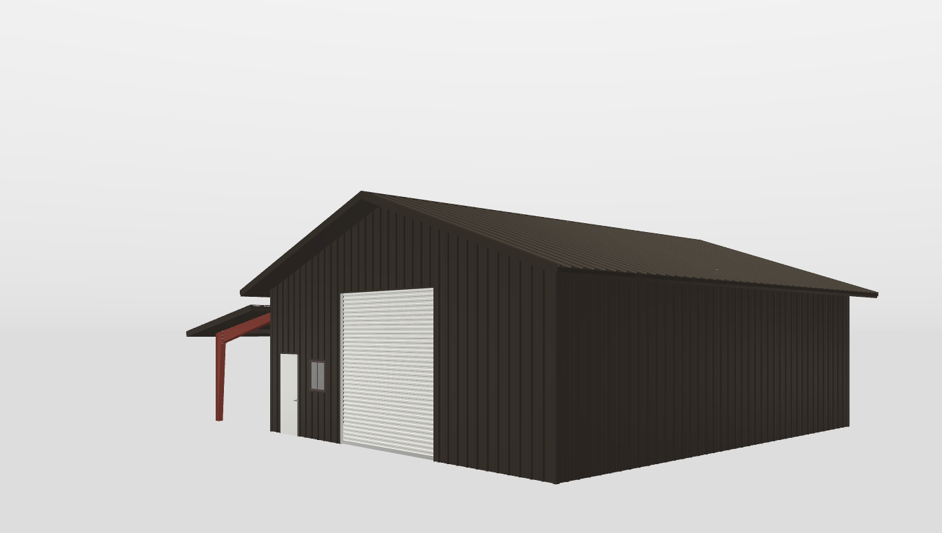 Perspective View Gable 35'X40'X12-tall