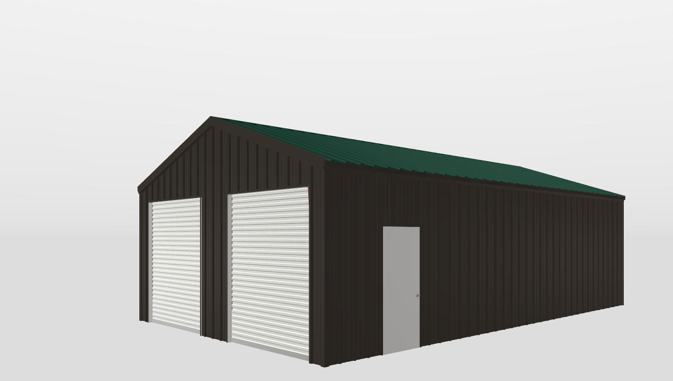 Perspective View Gable 22'X36'X9-tall