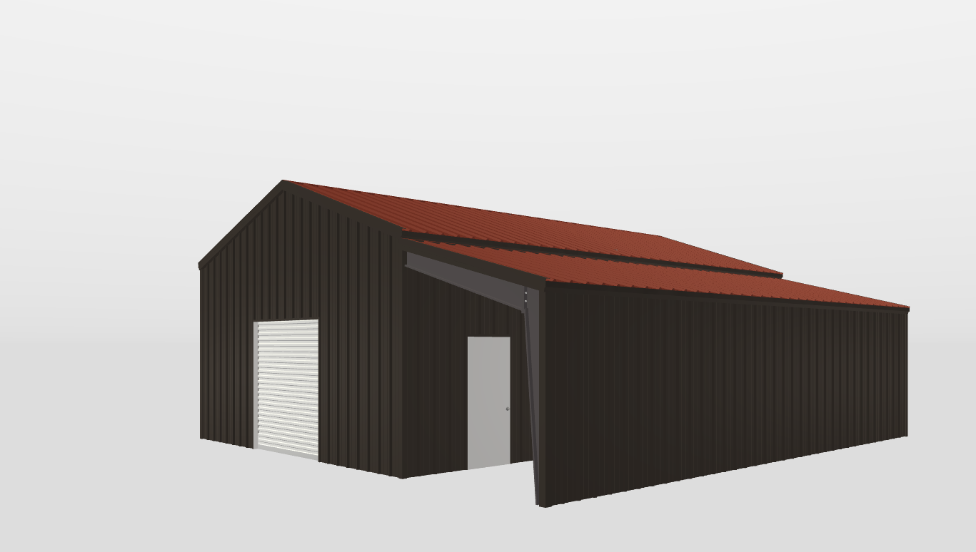 Perspective View Gable 24'X36'X11-tall