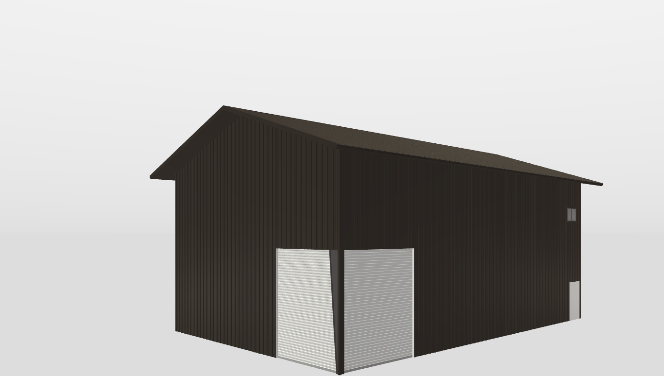 Perspective View Gable 40'X60'X25-tall