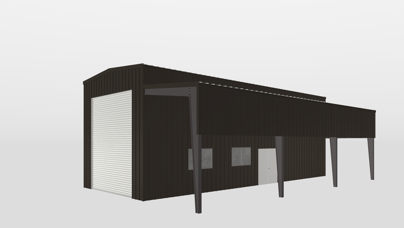 Perspective View Gable 20'X50'X18-tall