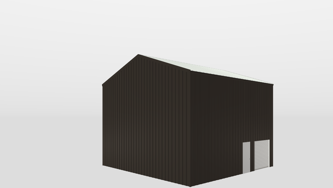 Perspective View Gable 32'X30'X20-tall