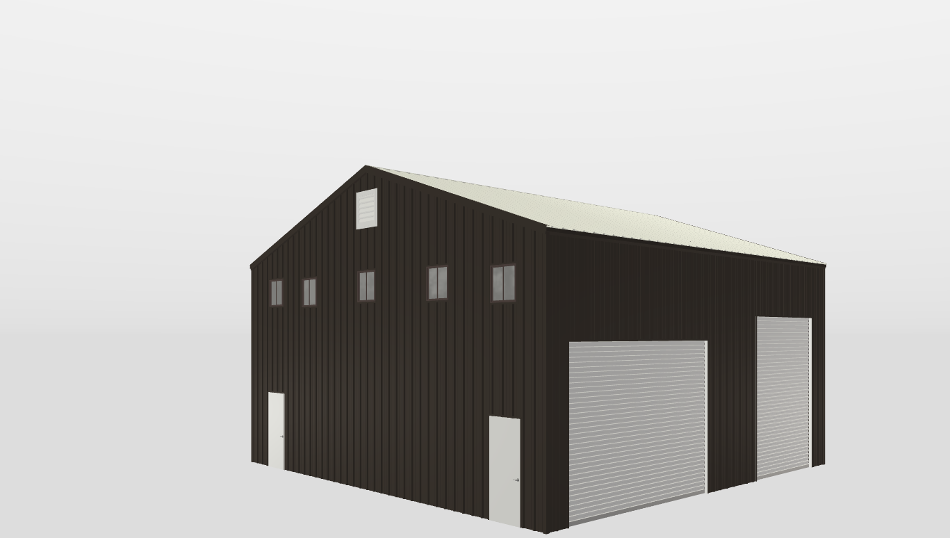 Perspective View Gable 40'X38'X18-tall